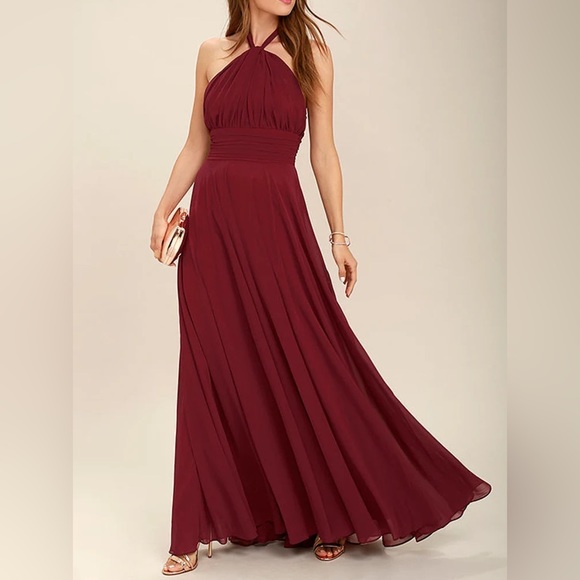 Lulus Dresses & Skirts - LULU’s MAROON HALTER DRESS
